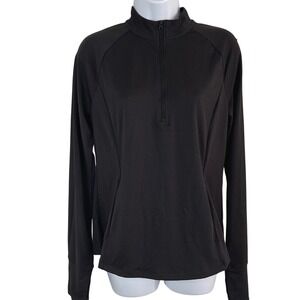 NWT Tommy Bahama Golf Women's L Black Textured Honeycomb 1/2 Zip Pullover Sport